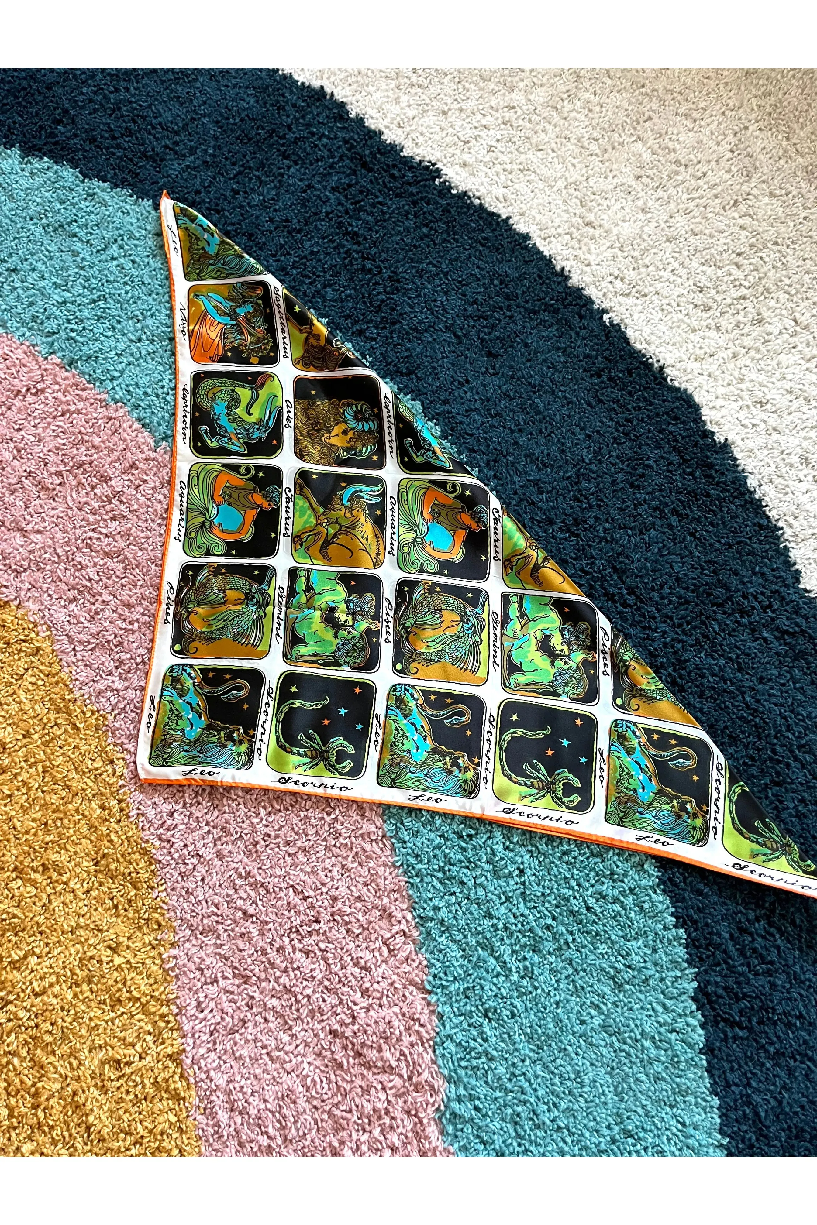 Vintage RARE 60s-70s Zodiac Print Scarf