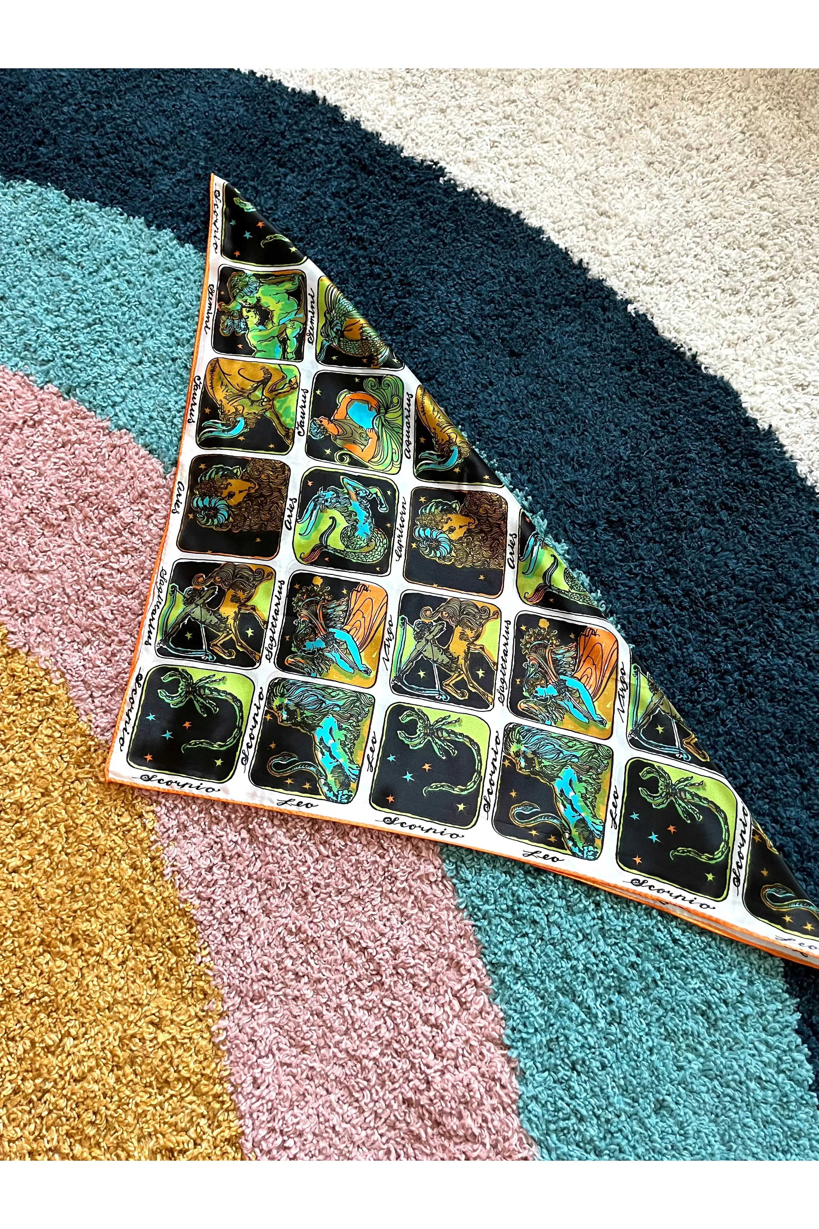 Vintage RARE 60s-70s Zodiac Print Scarf