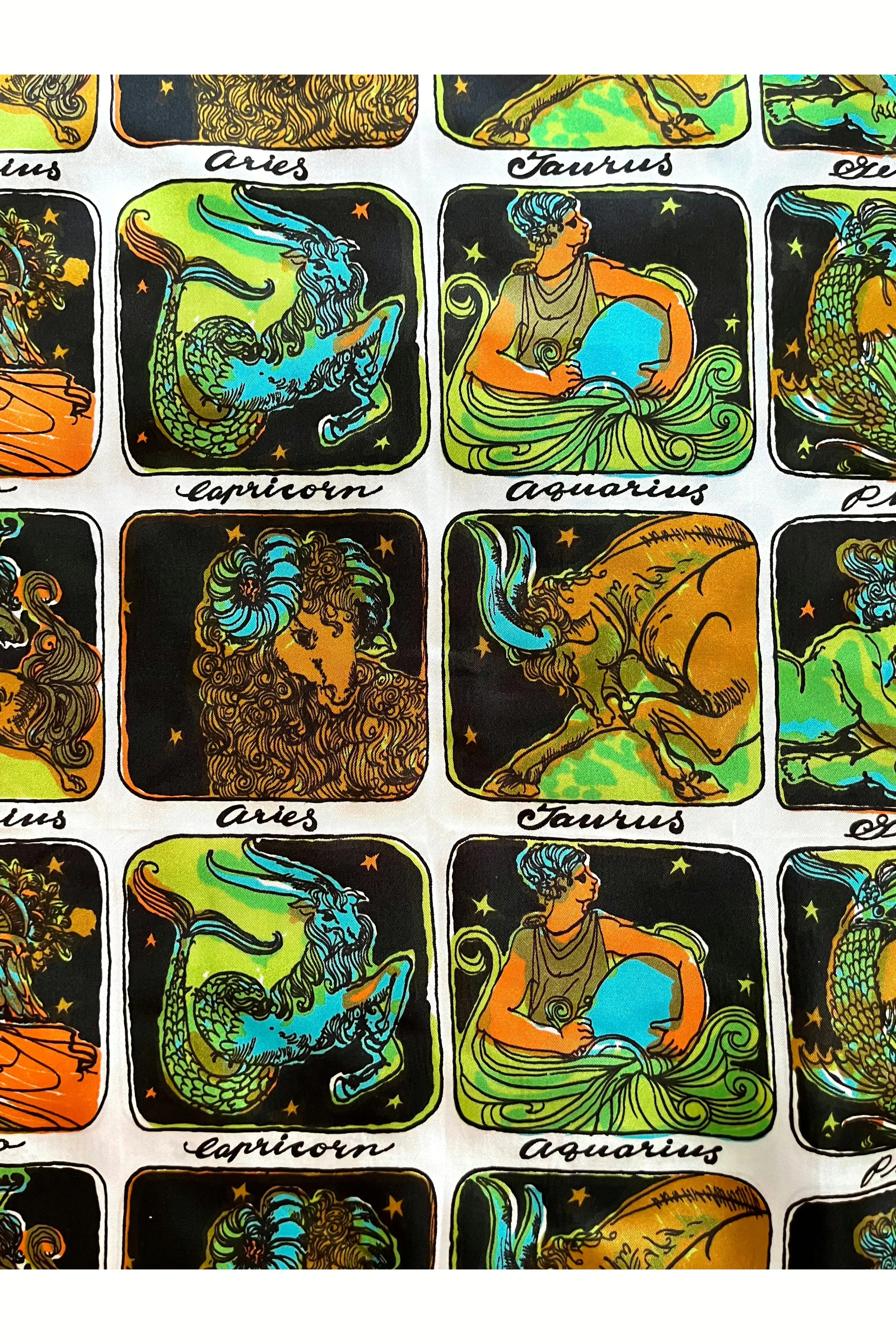 Vintage RARE 60s-70s Zodiac Print Scarf